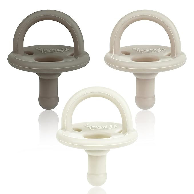 Sweet Child Pacifiers 0-18 Months, Set of 6 Ultra-Light Silicone Binkies with Collapsible Handle & 3 Air Holes for Added Safety, Best Newborn Pacifiers for Baby Boys Or Girls