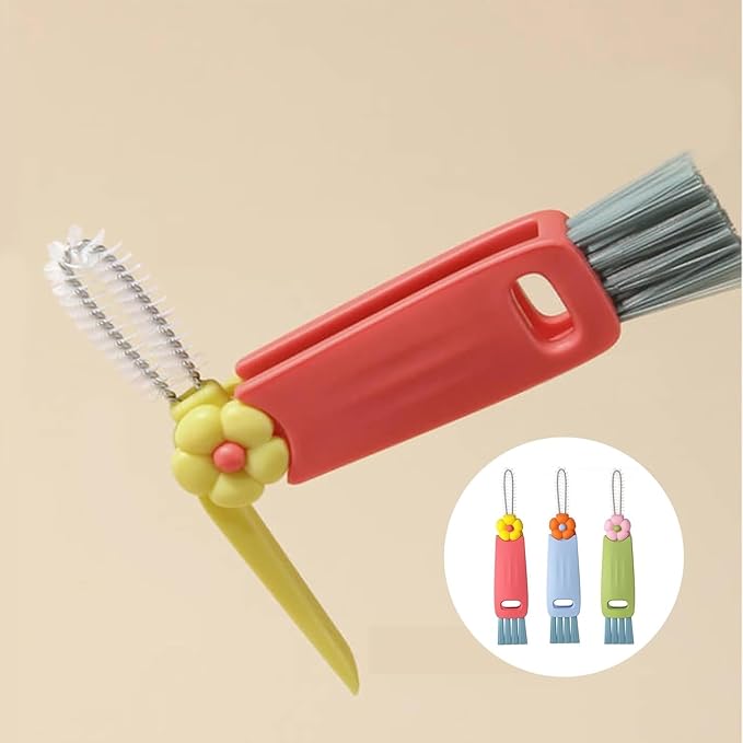 Upgraded 3 in 1 Cup Lid Cleaning Brush, 2025 New Multifunctional Lid Cleaner Brush, Bottle Cleaner Brush for Coffee Cups Lid Gap, Home Kitchen Crevice Cleaning Brush Tools