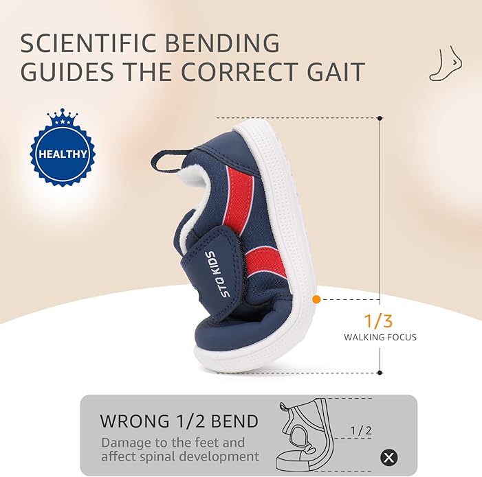 Toddler Wide Toe Box Barefoot Shoes Boys Girls Sneakers Kids Tennis Shoes Preschool Non Slip Lightweight Comfortable First Walking Shoes Running Outdoor Activities