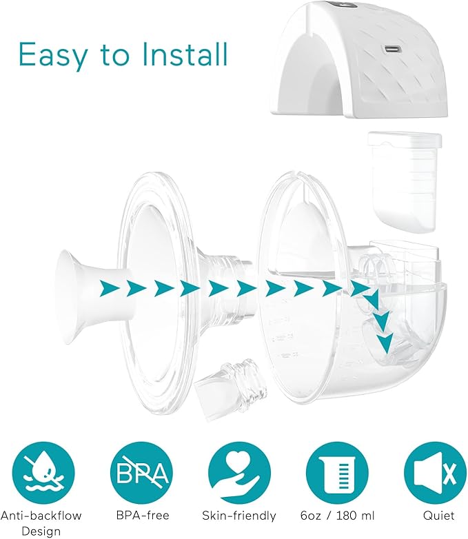 Paruu P10 Hands-Free Breast Pump Wearable, 338mmHg Strong Suction, Low Noise, 4 Modes & 9 Levels, Electric Breast Pump Portable, Smart Display, 19/21/24/28mm Insert/Flange, 2 Pack (White)