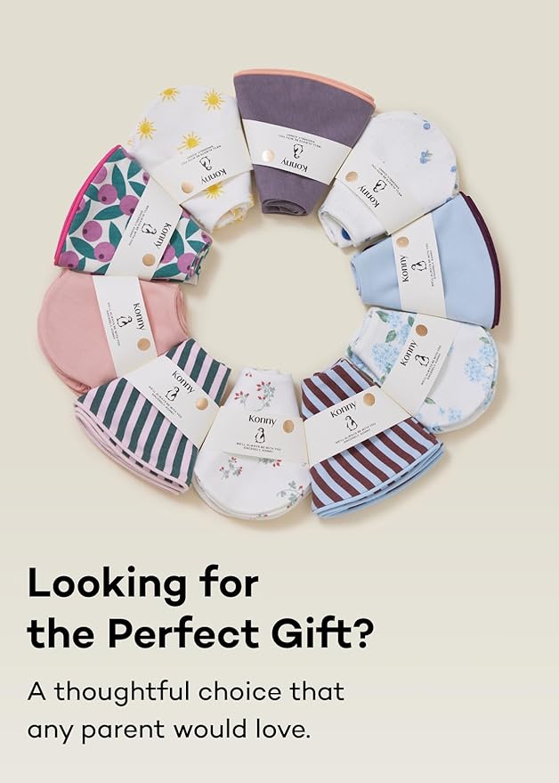 Konny Baby Bibs Set, 360 ° Rotate, Soft and Absorbent Bandana Drooling for Boys Girls baby Essentials