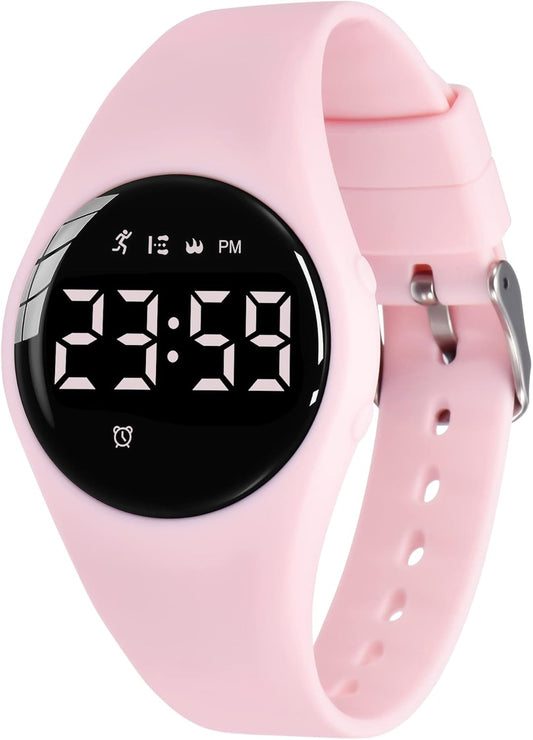 Kids Watches for Girls Boys Digital Sport Watch with Step Counter Pedometer Vibration Alarm Clock, No App Waterproof Fitness Tracker Kids Watch Boys Girls Teens Students Ages 5-16