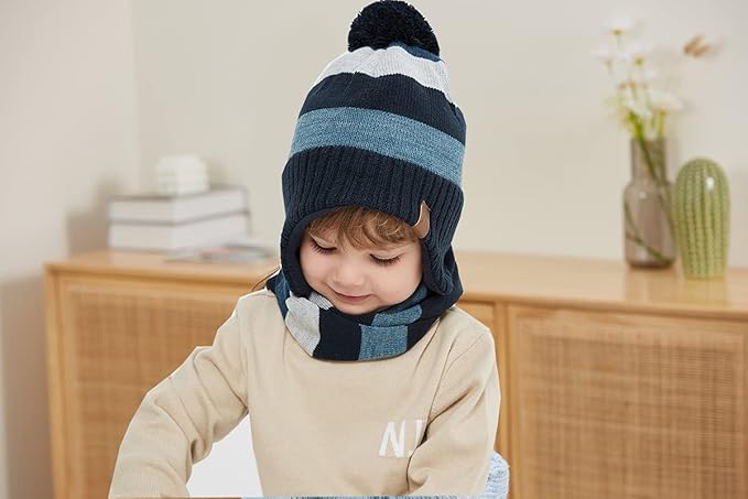 Moon Kitty Baby Boys Hats Toddler Beanies for Boys Winter Fleece Winter Hat Boys