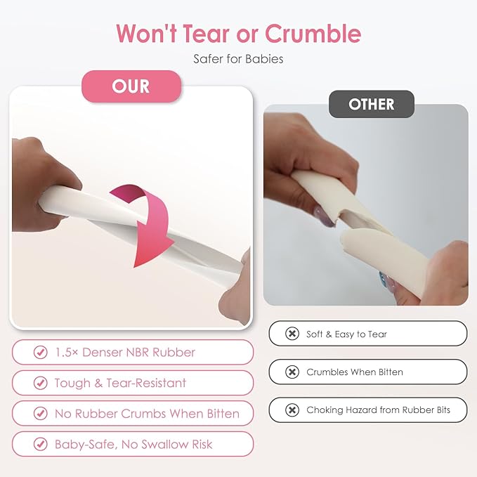 Baby Proof Corners and Edges, (Large 16.5FT Edge +8 Corners) Baby Proofing Corner Guards, Soft Rubber Foam Edge Protector, Furniture Tables Bumper Guard for Baby Safety, Cream