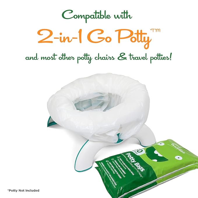 Pail Buddies 60 Refill Potty Bags: Absorbent, Disposable Liners Compatible with OXO Tot 2-in-1 Go Potty | Strong, Leak-Proof Bags Fits Most Travel Potties, Potty Chairs, Potty Seats & Portable Toilets