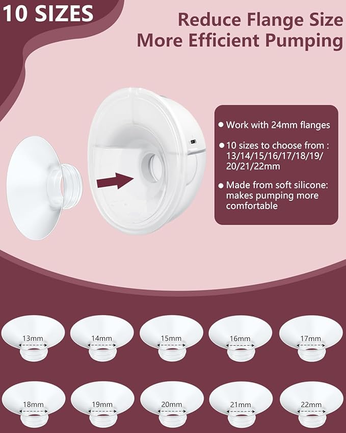 1pcs Breast Pump Flange Insert 19mm Compatible with Momcozy M9/M6/M5/S12 Pro/S9 Pro/V1 Pro/V2 Pro Wearable Breast Pump, Replace for Momcozy Pump Flange Insert, BPA Free, OEM, Not Original Parts