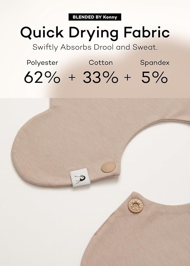 Konny Baby Bibs Set, 360 ° Rotate, Soft and Absorbent Bandana Drooling for Boys Girls baby Essentials