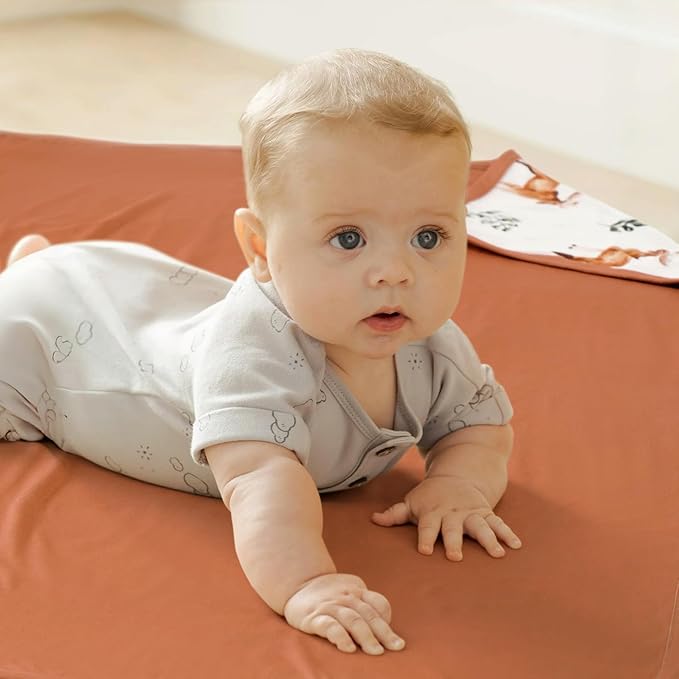 GRSSDER Baby Blankets Super Soft Stretchy Jersey Swaddle Blanket 2 Pack for Baby Boys, Double Layer Reversible Receiving Blankets 34 x 44, Extra Large for Swaddling, Elk & Elk Animals