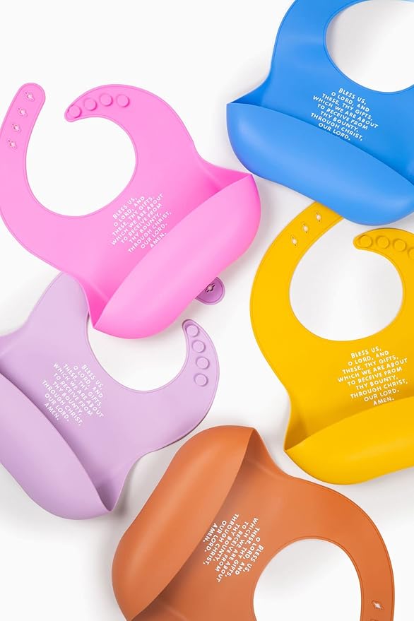 Be A Heart Silicone Baby Bibs, Adjustable Waterproof Bibs, Meal Blessing Bibs