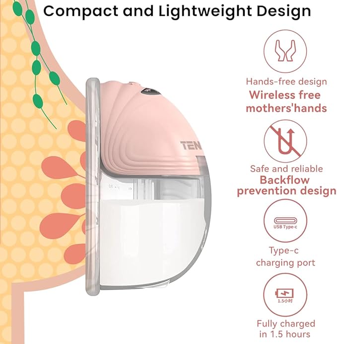 Electric Breast Pump, 2 Pcs Wearable Hands-Free Breastfeeding Pump with 12 Adjustable Suction & 3 Mode, Portable Milk Extractor for Pain-Free, Quiet and Efficient