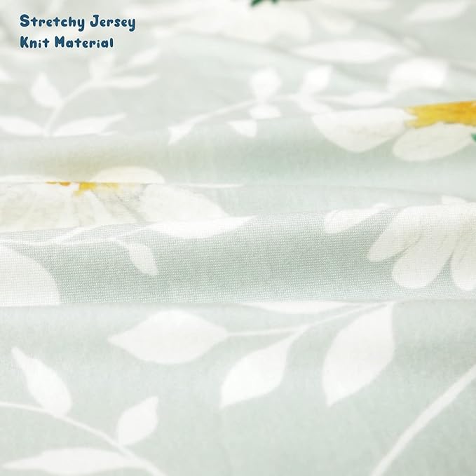 GRSSDER Baby Blankets 2 Pack Super Soft Jersey Knit Swaddle Blankets for Baby Girls and Boys, Double Layer Receiving Blankets 34 x 44 Extra Large for Swaddling, Leaves & Daisy