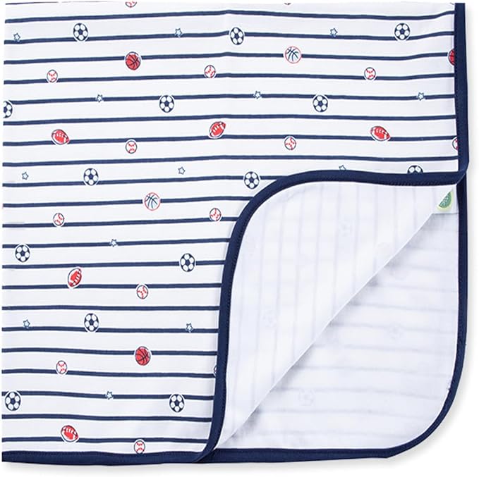 Little Me Clothes for Baby Boys' Sports Star Swaddling Receiving Blanket, 30 x 27 Inches
