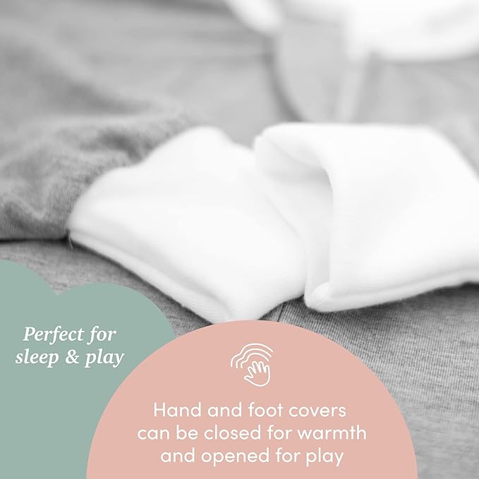 SleepingBaby Flying Squirrel Toddler Pajamas with Practical Zipper for Quick Diaper Changes and Travel Comfort - Heather Grey - 4-5T