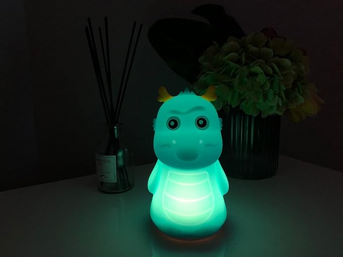 Cute Kids Night Light & Lamp - Portable Silicone Battery LED Nightlight for Kids Bedroom, Toddler, Baby - Nursery (Dragon)