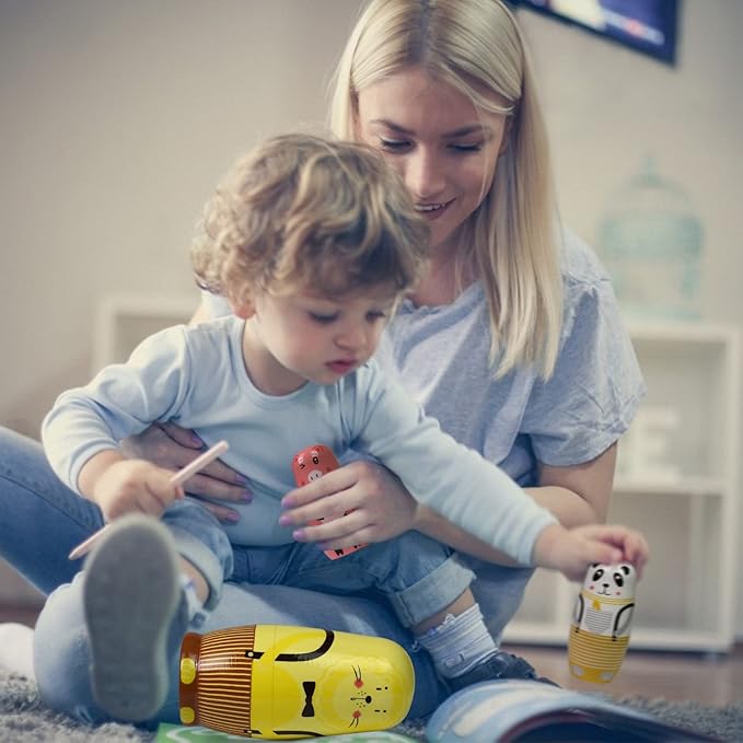 Tphon Nesting Dolls Wooden Russian Matryoshka Dolls for Toddlers Kids Handmade Toys Stacking Doll Set for Children Christmas Birthday Decoration Halloween Wishing Gift