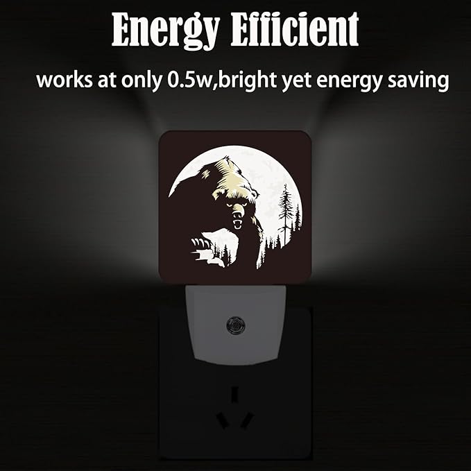 Brown Bear Night Light,Plug-in Nightlights Auto Sensor Night Lamp Dusk-to-Dawn Lamp Home Decor for Nursery Children Girls Boys