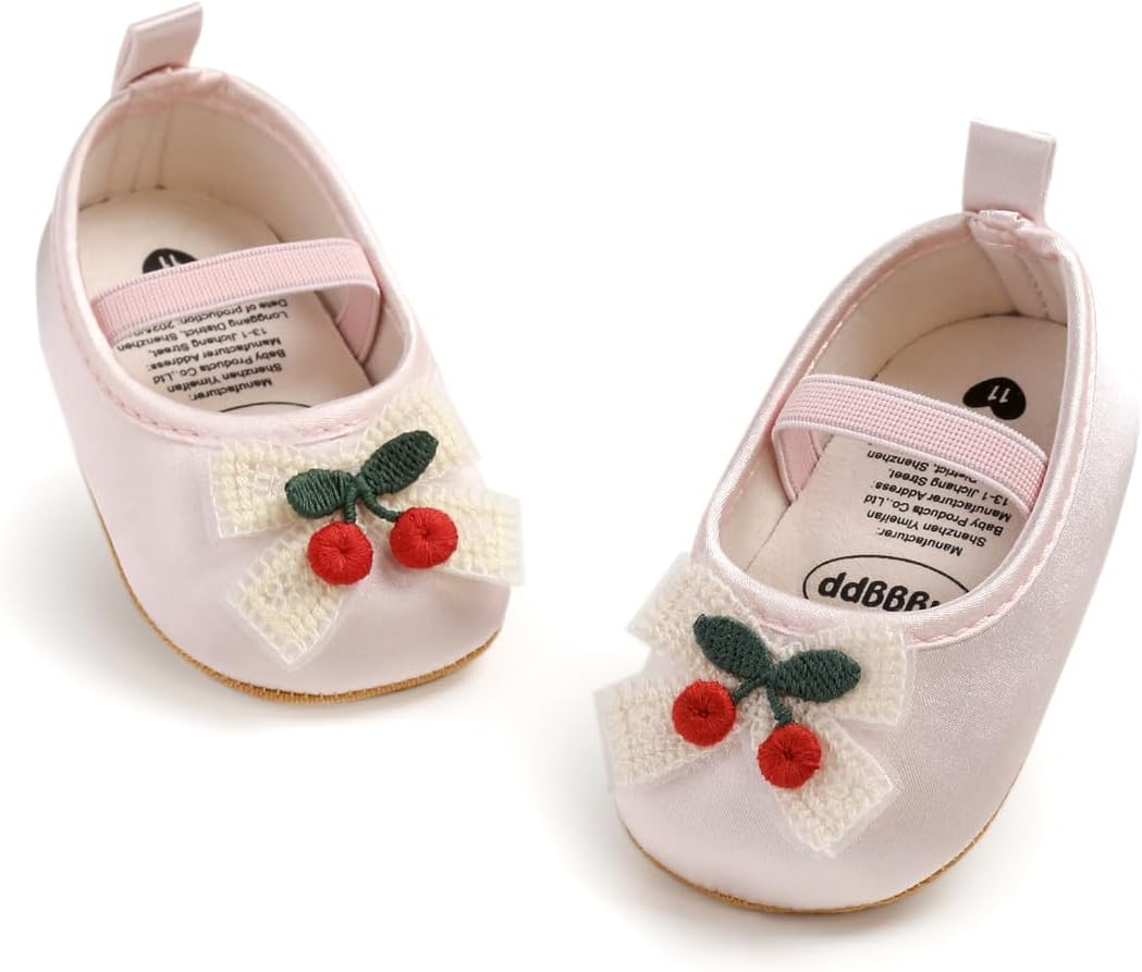 Baby Shoes Mary Jane Flats Non Slip Soft Sole Infant Toddler Sneakers First Walkers Party Christmas Dress Shoes