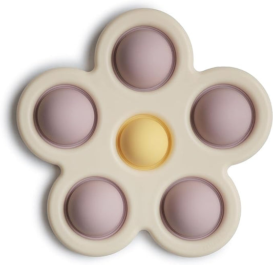 mushie Flower Press Toy (Soft Lilac/Daffodil/Ivory)