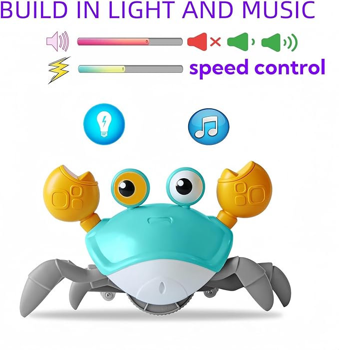 Crawling Crab Baby Toy Fantastic Creatures Toys Infant Sensory Tummy time Toys 3 4 5 6 7 8 9 10 11 12 Babies boy Girl Learning Crawl 3-6 6-12 Walking Toddler Gifts for 36 Months Old (Pink)