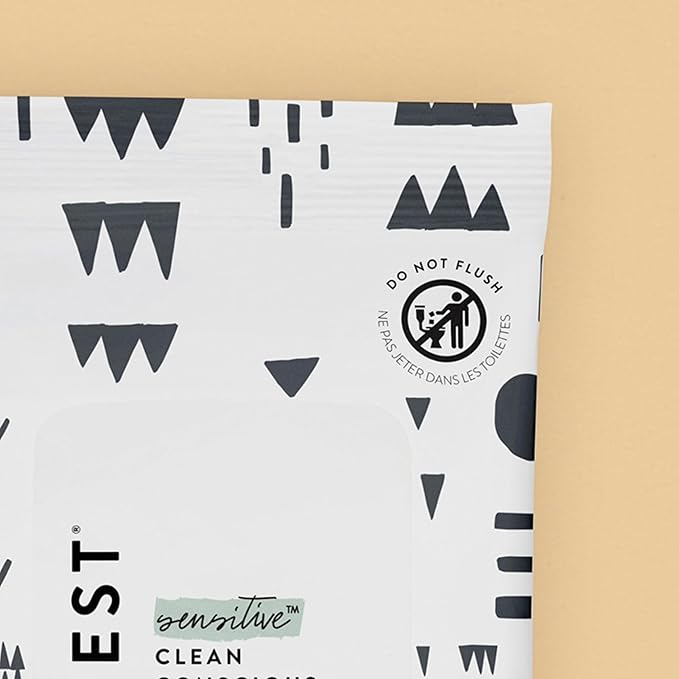 The Honest Company Clean Conscious Multi-Use Wipes Hypoallergenic and Unscented for Sensitive Baby Skin Over 99% Water Compostable Plant Based Baby Wipes Pattern Play 10 Count