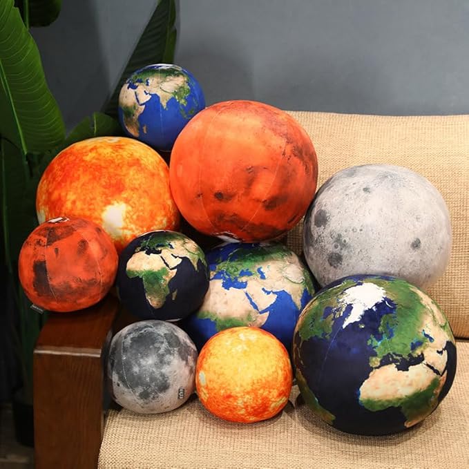 Ultra-ealistic 3D Planet,Moon,Earth,The Sun,Pillow Plush Toys,for Kids Teens Adults, for Teachers and Parents, Educational Toy Learning, 10.6 in (Mars)