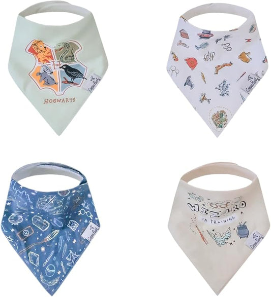 Copper Pearl Baby Bandana Drool Bibs for Drooling and Teething 4 Pack Gift Set Wizarding World