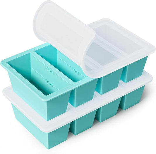 Silicone Freezer Tray for Sauce Cube: GGOW Silicone Freezing Tray for Broth Soup Storage - Freeze 250mL 125mL Souped Portion