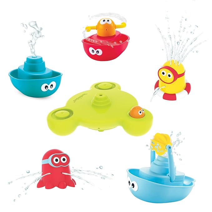 Yookidoo Stackable Baby Bath Toy (Ages 1-6 Years) Stack N' Spray - 7 Moveable Pieces - Interactive Fun Toy for Bath Time - for Toddlers, Babies, Kids, Boys & Girls