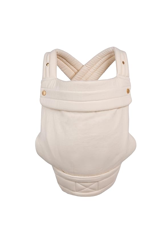 Mabē Monarch Ergonomic Baby Carrier – Premium Cotton Soft Structured Newborn to Toddler Carrier with Hip-Healthy Design, 3 Carry Positions (7-35lbs), Lightweight & Breathable, (Ivory)