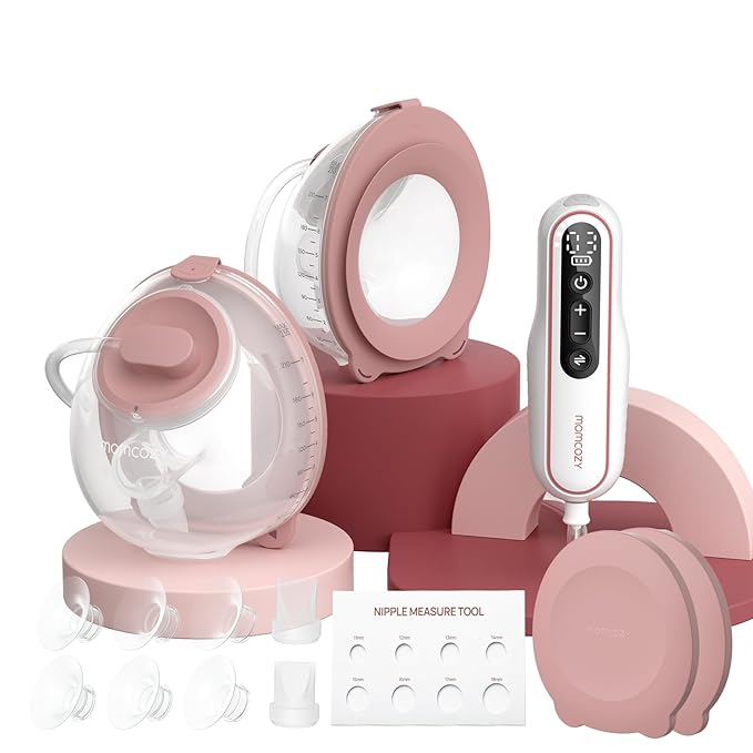 Momcozy Breast Pump V2 Pro Ultra-Lightweight, Hands-Free & Portable Wearable Pump with Upgraded Integrated DoubleFit Flange, Quiet & Leak-Proof Electric Pump, 3 Modes|9 Levels, 17/19/21/24mm