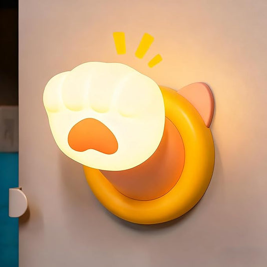 Nursery Night Light for Kids, Magnetic Wall lights, Bedside Touch Lamp, Silicone Rechargeable Nightlight, Cute Dimmable Night Lamps, Gift for Baby Teens Adults, Kitchen Office Room Decor (Cat Claw)