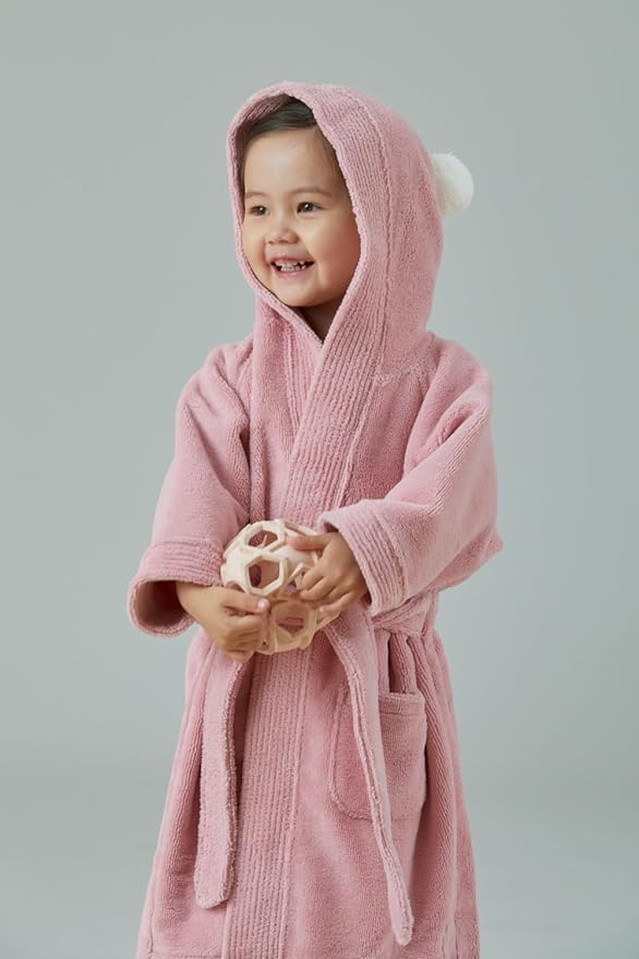 Konny Kids Bathrobes, Hooded Towel, Oeko-TEX Certified Bathrobes, Ultra Soft, Quick-Dry Washcloth for 3-5Y Baby Boys & Girls