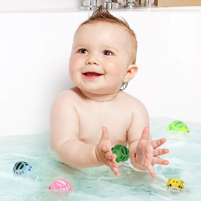 ArtCreativity Rubber Water Squirting Turtles, Pack of 12, Bathtub and Pool Toys for Kids, Safe and Durable Water Squirters, Birthday Party Favors, Goodie Bag Fillers