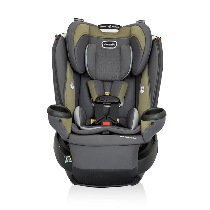 Evenflo Revolve360 Extend Convertible Car Seat with 360 Degree Rotation, Extended Rear-Facing, Forward-Facing, Booster Mode, and Secure Latch Install, Rockland Green