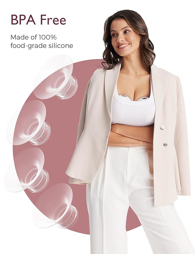 Momcozy Original Replacement Accessories for M5| M6| M9, Food-Grade Silicone & BPA Free, Original Breastfeeding Parts, Inserts 17mm, 4 Pack