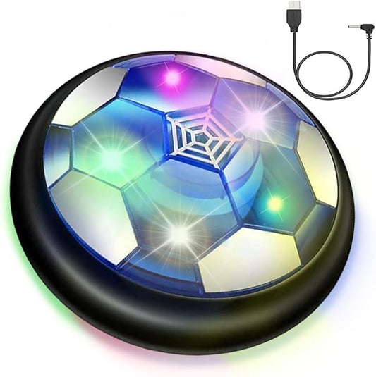 VNVDFLM Hover Soccer Ball Toys for Boys Girls,Rechargeable Floating Soccer Ball with Led Lights and Foam Cushion,Indoor Air Football Game Perfect Birthday for Kids Age 3-9（Black）