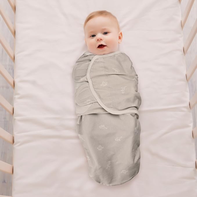 GLLQUEN BABY Swaddle 0-3 Months - 3 Pack Swaddles for Newborn, Adjustable Newborn Swaddling Wrap for Baby Boys and Girls, Swaddle Blanket Sleep Sack, Dinosaur & World, Easy Change