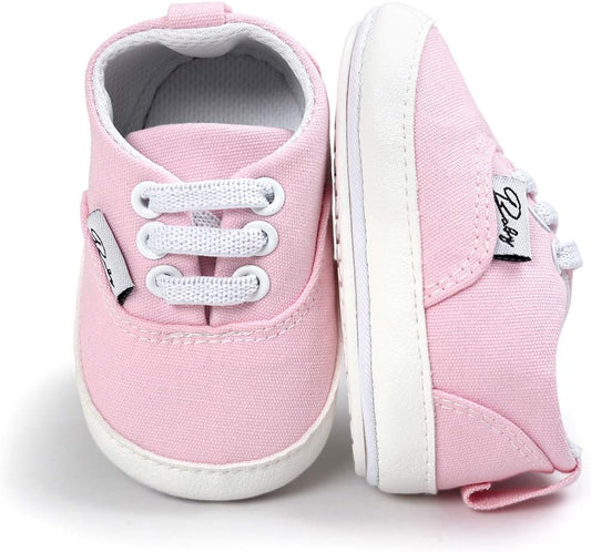 Morbido Infant Baby Boys Girls Canvas Sneaker Toddler Slip On Anti Skid Newborn First Walkers Candy Shoes for 0-18 Months