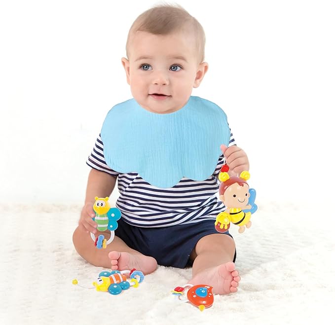 Muslin Baby Bibs for Drooling and Teething Newborn Drool Bibs for Baby Girl Boy