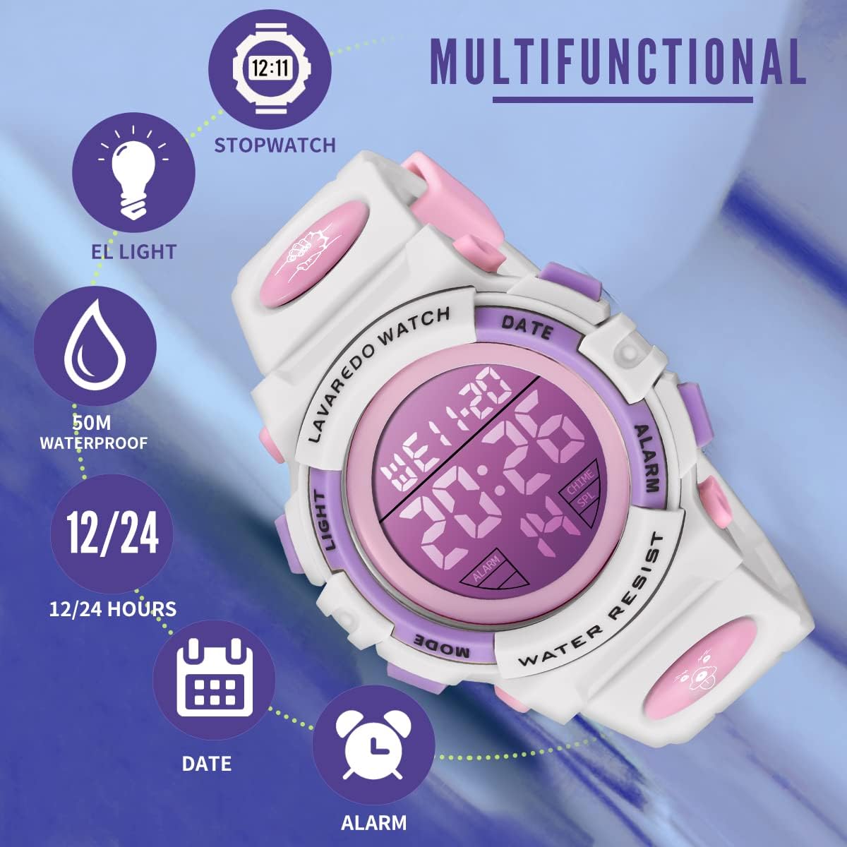 Kids Watch,Boys Watch for 3-15 Year Old Boys,Digital Sport Outdoor Multifunctional Chronograph LED 50 M Waterproof Alarm Calendar Analog Watch for Children with Silicone Band,Kids Gift
