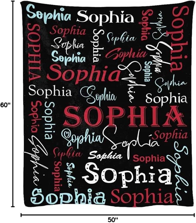 InterestPrint Personalized Baby Blankets with Name, Newborn Baby Girl Gifts Colorful Custom Baby Name Blanket Baby Gifts for Newborn Baby Shower Customized Pink Blanket for Baby Girl