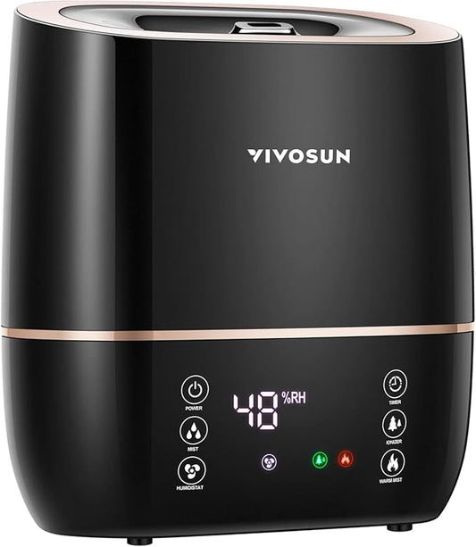 VIVOSUN 2-in-1 Warm and Cool Mist Humidifier, 5L Indoor Ultrasonic Air Humidifier with Essential Oil Tray for Bedrooms, Plants, Offices and Babies