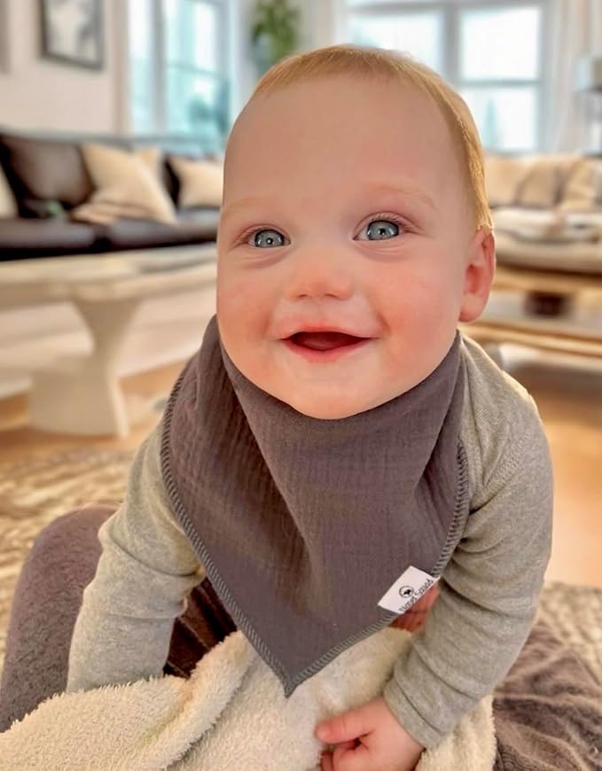 DiaperSquad's Baby Bibs for Drooling and Teething, Bibs for Boys, Baby Girl - Solid Cotton Baby Drool Bibs