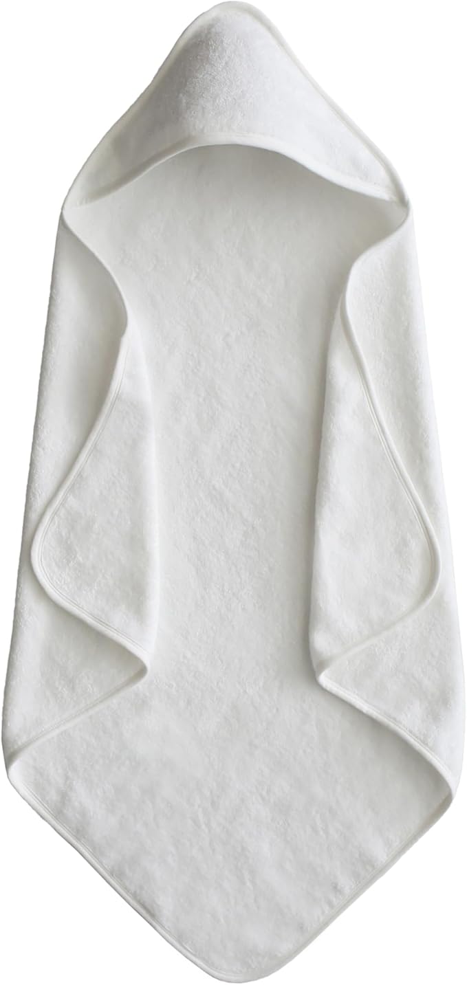 mushie Baby Hooded Towel | Organic Cotton (Pearl)