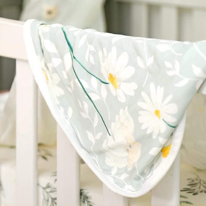 GRSSDER Baby Blankets Super Soft Stretchy Jersey Knit Swaddle Blanket 2 Pack for Baby Girls, Double Layer Reversible Receiving Blankets 34 x 44, Extra Large for Swaddling, Fruit & Daisy