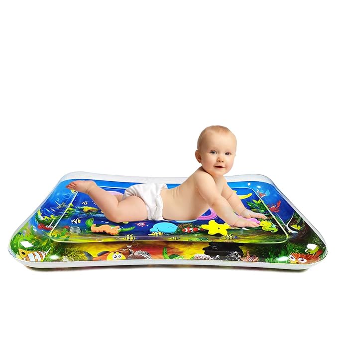 Water mat Infant Toys, Inflatable Tummy Premium Water mat Baby and Toddlers is The Perfect Fun time Play Activity Center Your Baby's Stimulation Growth （27.5x20 in).
