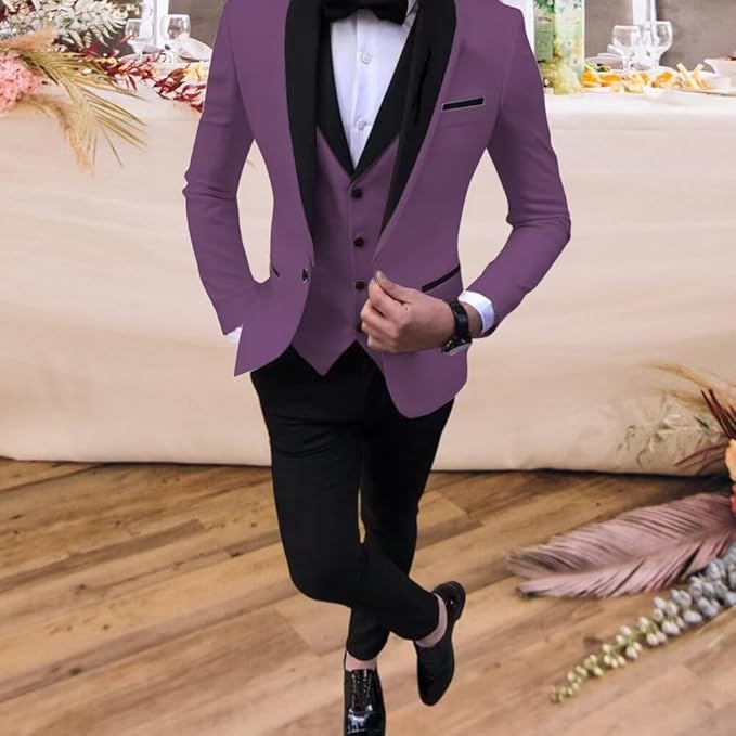 Boys Suit 3 Piece Ring Bearer Suit Kids Formal Jacket Vest Pants Suits Wedding Outfit for Party Prom Tuxedo