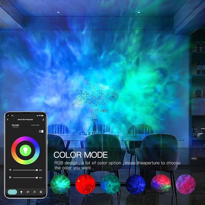 Smart Star Light Galaxy Projector, Home Planetarium Projector, Rotatable Nebula Cloud Stars, DIY Scenes, 24H Timer Modes Starry Projector for Bedroom (Rectangle)