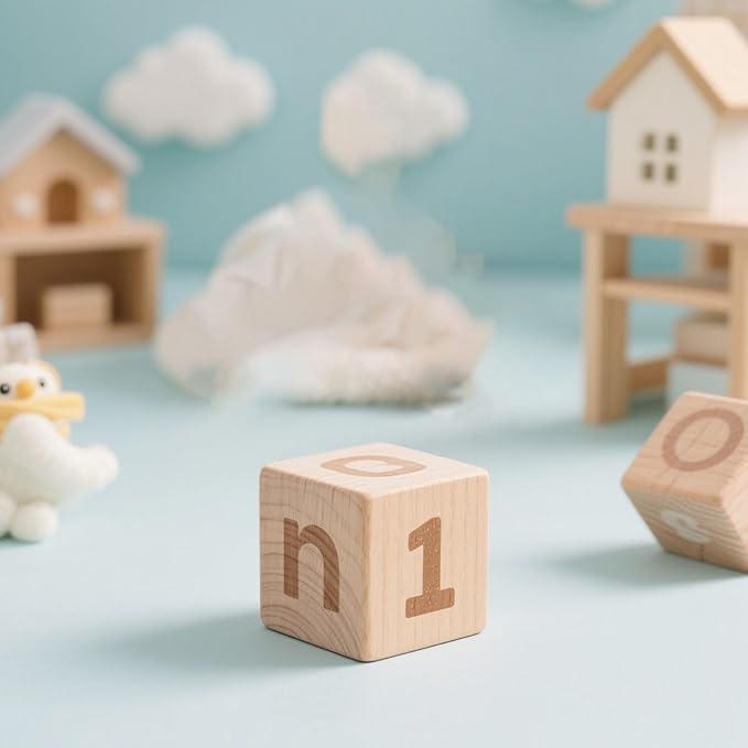 200 PCS 1 x 1 x 1 Inch Wooden Cubes, 2.5cm Unfinished Square Wooden Blocks, Smooth Blank Wood Blocks for Crafts, Painting DIY Projects