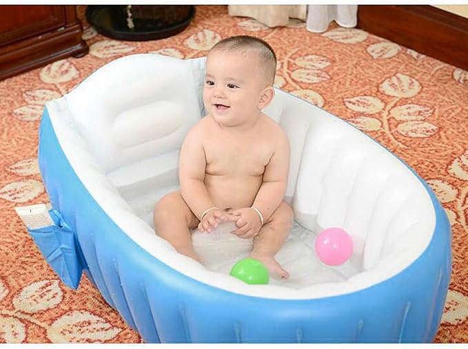 Kisangel Inflatable Bathtub Baby Bathtub Foldable Tub Baby Shower Tub Inflatable Bath Tub for Baby Kids Swimming Pool